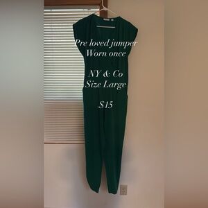New York & Company Dark Green Women's Jumpsuit